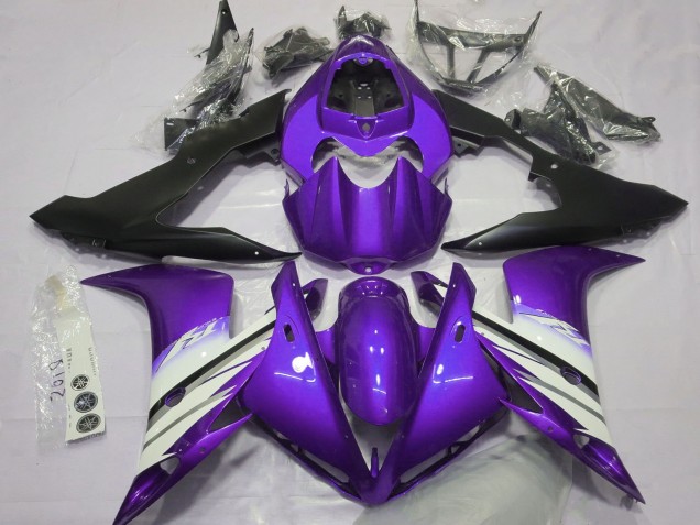 Carénages Moto Yamaha R1 2004-2006 - Violet Blanc Noir Mat