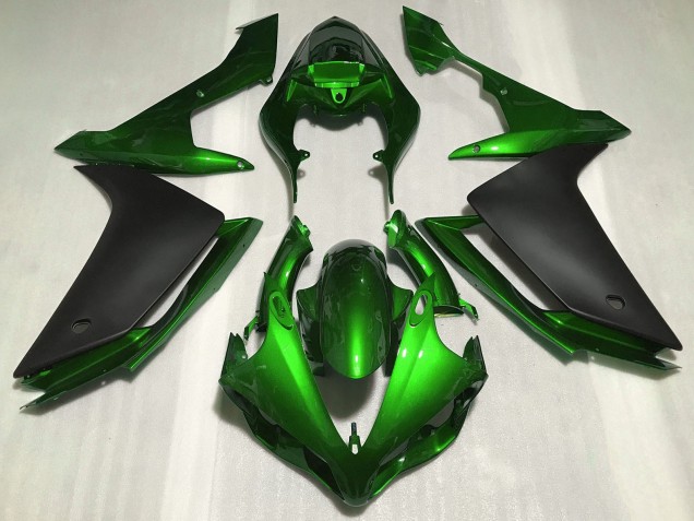 Carénages Moto Yamaha R1 2007-2008 - Vert Noir Mat
