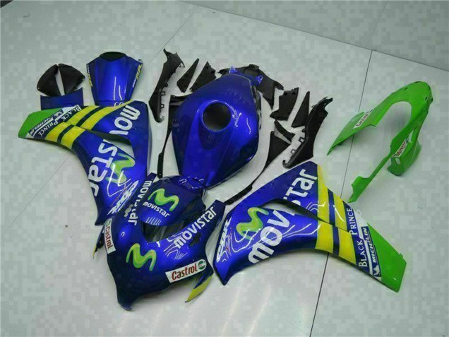 Carénages Moto Honda CBR1000RR 2008-2011 - Bleu Jaune Vert MoviStar Castrol