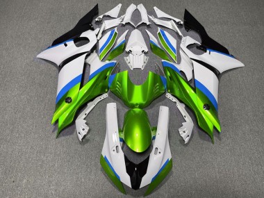 Carénages Moto Yamaha R6 2017-2023 - Blanc Bleu Vert