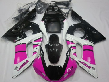 Carénages Moto Yamaha R6 1998-2002 - Blanc Rose Noir Brillant