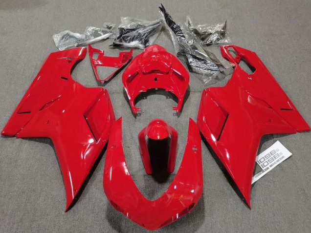 Carénages Moto Ducati 848 1098 1198 2007-2014 - Rouge Brillant Plaine