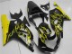 Carénages Moto Suzuki GSXR 600/750 2001-2003 - Noir Brillant Jaune Flamme