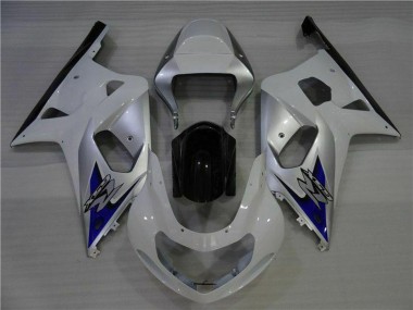 Carénages Moto Suzuki GSXR 600/750 2001-2003 - Blanc Argent Bleu Noir
