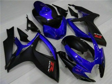 Carénages Moto Suzuki GSXR 600/750 2006-2007 - Bleu Noir Mat Rouge