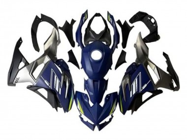 Carénages Moto Kawasaki Ninja 500 EX500R 2024-2025 - Bleu Blanc Jaune Argent Noir