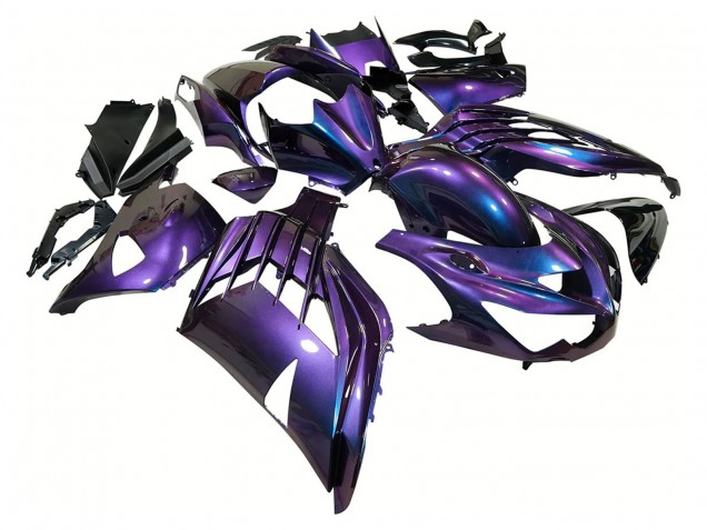 Carénages Moto Kawasaki ZX14R ZZR1400 2012-2024 - Caméléon Bleu Violet