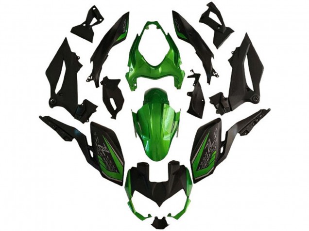 Carénages Moto Kawasaki Z400 2018-2024 - Vert Noir Mat