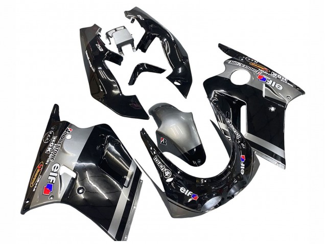 Carénages Moto Kawasaki ZXR250 1989-1990 - Noir Brillant Gris Elf Touch4 Bridgestone