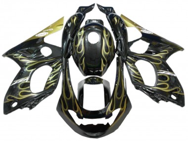 Carénages Moto Yamaha YZF600R Thundercat 1996-2007 - Noir Or Flamme