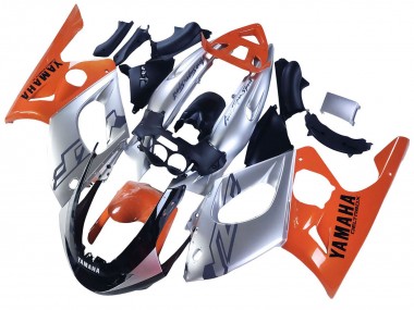 Carénages Moto Yamaha YZF600R Thundercat 1996-2007 - Orange Gris Noir Brillant