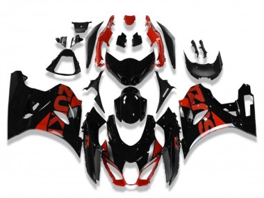 Carénages Moto Suzuki GSXR 1000 2017-2024 - Noir Brillant Rouge