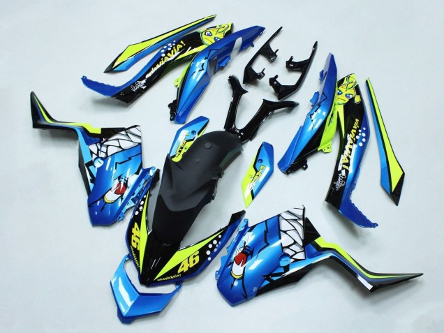 Carénages Moto Yamaha XMAX300 2017-2021 - Bleu Jaune Noir Requin 46