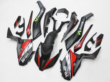 Carénages Moto Yamaha XMAX300 2017-2021 - Noir Mat Rouge MoviStar ENEOS 46