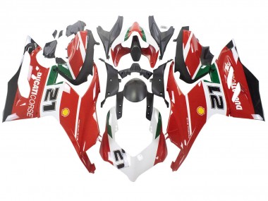 Carénages Moto Ducati Panigale V2 2020-2024 - Blanc Rouge Vert Noir Mat Corse 21