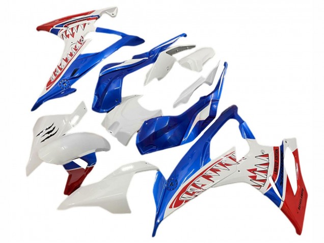 Carénages Moto BMW S1000RR 2019-2022 - Blanc Bleu Rouge Requin