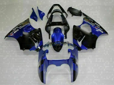 Carénages Moto Kawasaki ZX6R 2000-2002 - Bleu Noir Brillant Elf Bridgestone