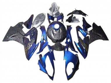 Carénages Moto BMW S1000RR 2015-2016 - Pente Violet Bleu Fibre de Carbone Forgée