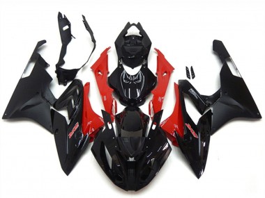Carénage Moto BMW S1000RR 2015-2016 - Rouge Noir Brillant Noir Mat