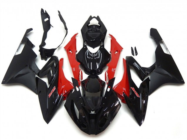 Carénage Moto BMW S1000RR 2015-2016 - Rouge Noir Brillant Noir Mat