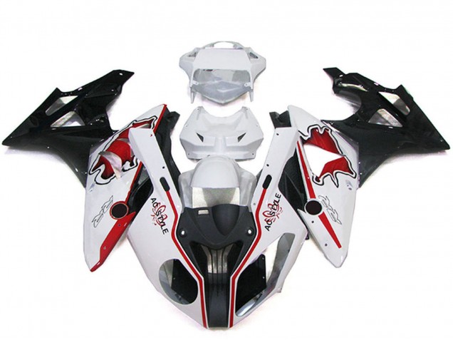 Kits Carénage Moto ABS BMW S1000RR 2009-2014 - Blanc Rouge Noir Brillant