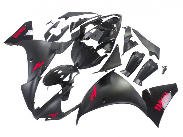 Carénages Moto Yamaha YZF 1000 R1 2012-2014 - Noir Brillant Noir Mat Rouge