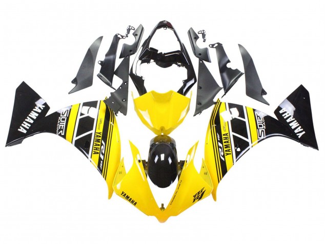 Carénages Moto Yamaha YZF 1000 R1 2012-2014 - Jaune Blanc Noir
