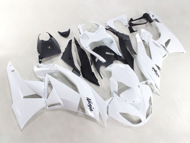 Carénages Moto Kawasaki ZX6R 2009-2012 - Blanc Noir Ninja