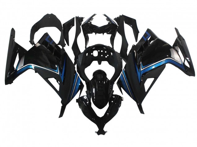 Carénages Moto Kawasaki EX300 2013-2017 - Noir Brillant Bleu