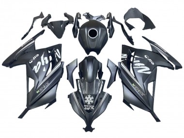 Carénages Moto Kawasaki EX300 2013-2017 - Noir Mat Blanc Elf Neige