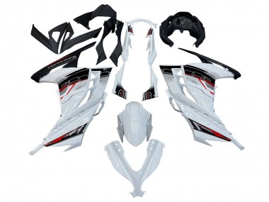 Carénages Moto Kawasaki EX300 2013-2024 - Blanc Rouge Noir