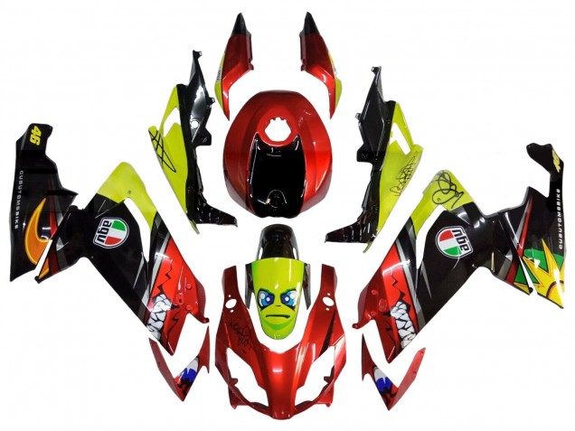 Carénages Moto Aprilia RS4 50 125 2012-2018 - Rouge Jaune Noir Brillant Requin