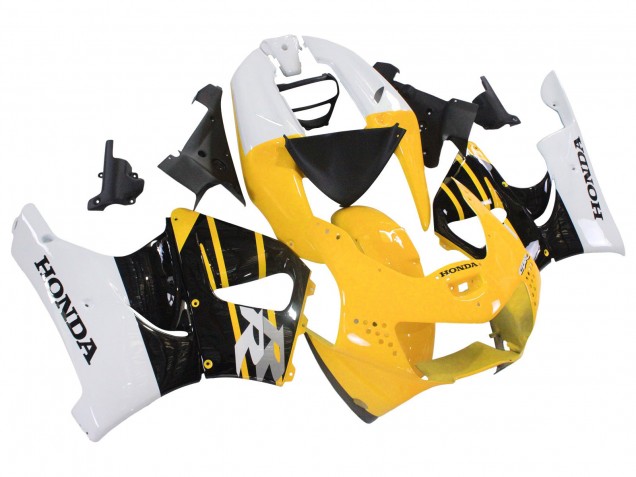 Carénages Moto Honda CBR900RR 919 1998-1999 - Blanc Jaune Noir Brillant