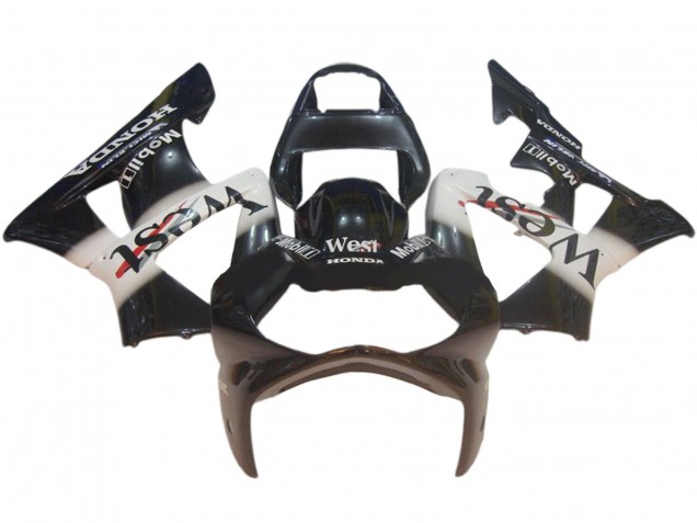 Carénages Moto Honda CBR900RR 929 2000-2001 - Noir Brillant Blanc West
