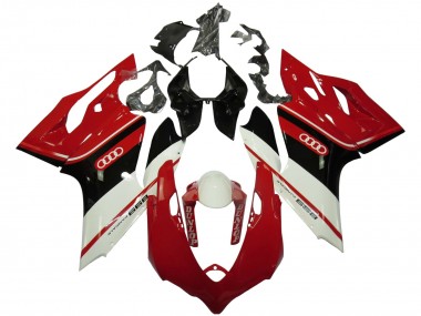 Carénages Moto Ducati Panigale 899 2011-2014 - Blanc Rouge Noir Brillant Dunlop