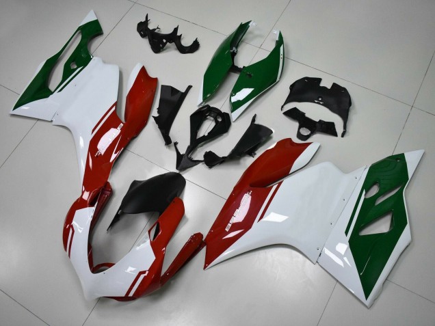 Carénages Moto Ducati Panigale 899 2011-2014 - Blanc Rouge Vert Foncé