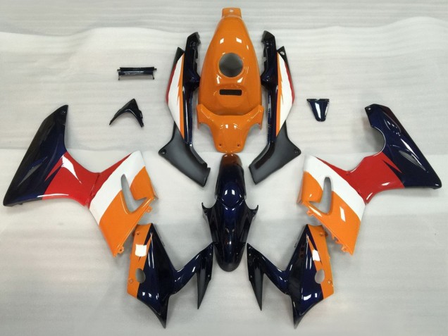 Carénages Moto Honda CBR125R 2002-2006 - Orange Blanc Rouge Noir Brillant