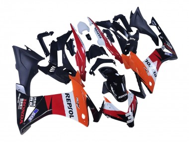 Carénages Moto Honda CBR500R 2013-2015 - Orange Blanc Rouge Noir Brillant Repsol 3