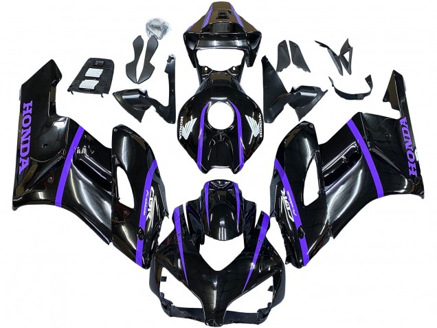 Carénages Moto Honda CBR1000RR 2004-2005 - Noir Brillant Violet Bande