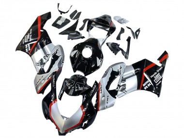 Carénages Moto Honda CBR1000RR 2004-2005 - Argent Noir Brillant Rouge Bande