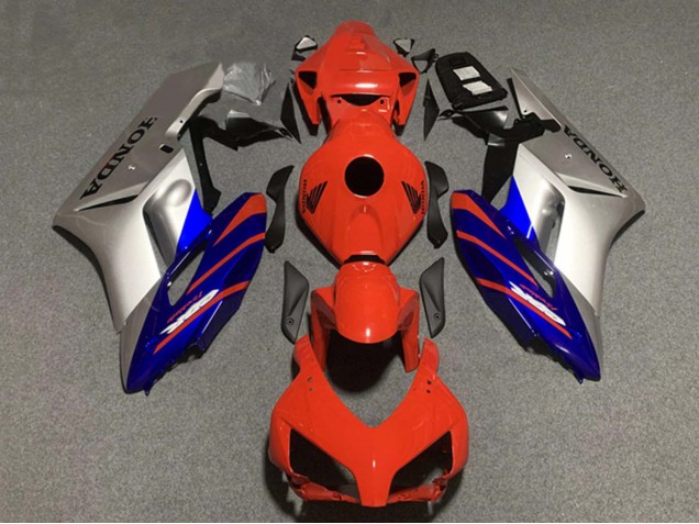 Carénages Moto Honda CBR1000RR 2004-2005 - Argent Bleu Rouge Bande