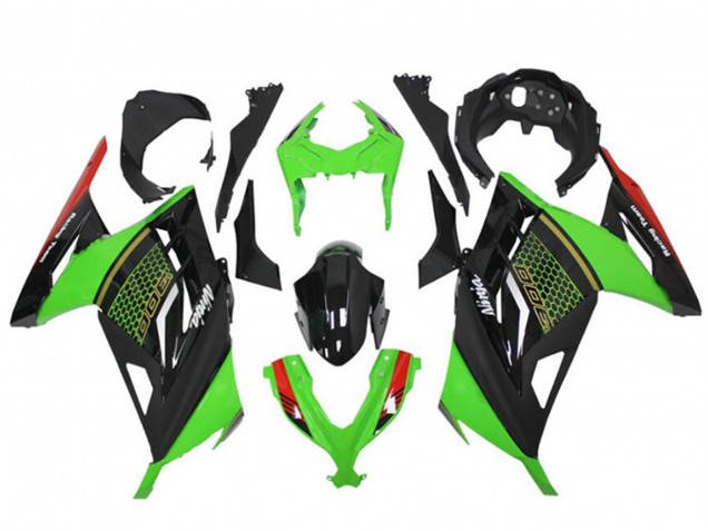 Carénages Moto Kawasaki Ninja 300 EX300R 2013-2017 - Vert Rouge Noir Rayon de Miel