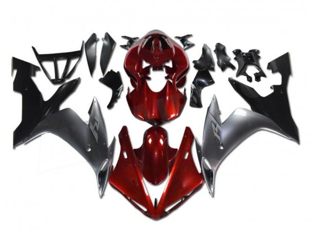 Carénages Moto Yamaha YZF R1 2002-2003 - Rouge Argent Noir