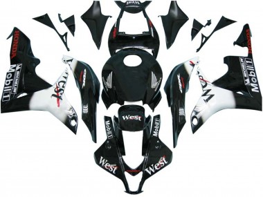 Carénages Moto Honda CBR600RR 2007-2008 - Noir Brillant Blanc West