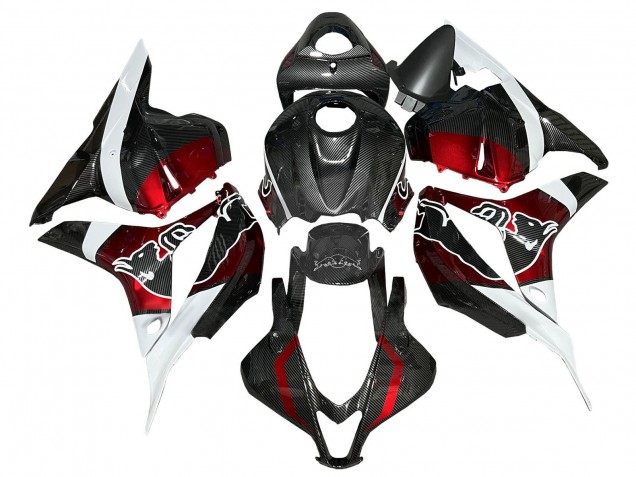 Carénages Moto Honda CBR600RR 2009-2012 - Blanc Rouge Noir Fibre de Carbone