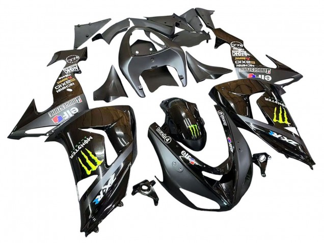 Carénages Moto Kawasaki ZX10R 2006-2007 - Gris Jaune Noir Brillant Monstre Elf