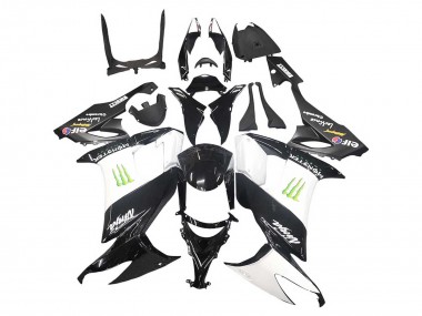 Carénages Moto Kawasaki ZX10R 2008-2010 - Noir Brillant Blanc Vert Monstre Elf