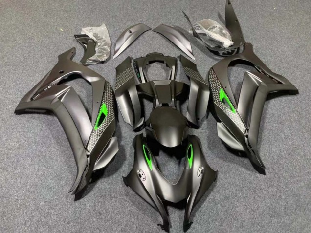 Carénages Moto Kawasaki ZX10R 2016-2020 - Noir Mat Vert Rayon de Miel