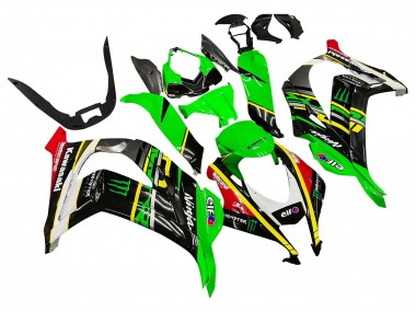 Carénages Moto Kawasaki ZX10R 2016-2020 - Vert Jaune Rouge Noir Elf Monstre
