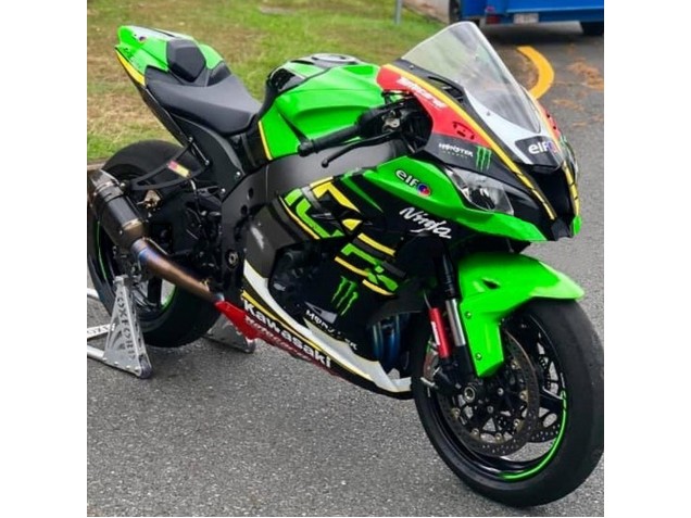 Carénages Moto Kawasaki ZX10R 2016-2020 - Vert Jaune Rouge Noir Elf Monstre